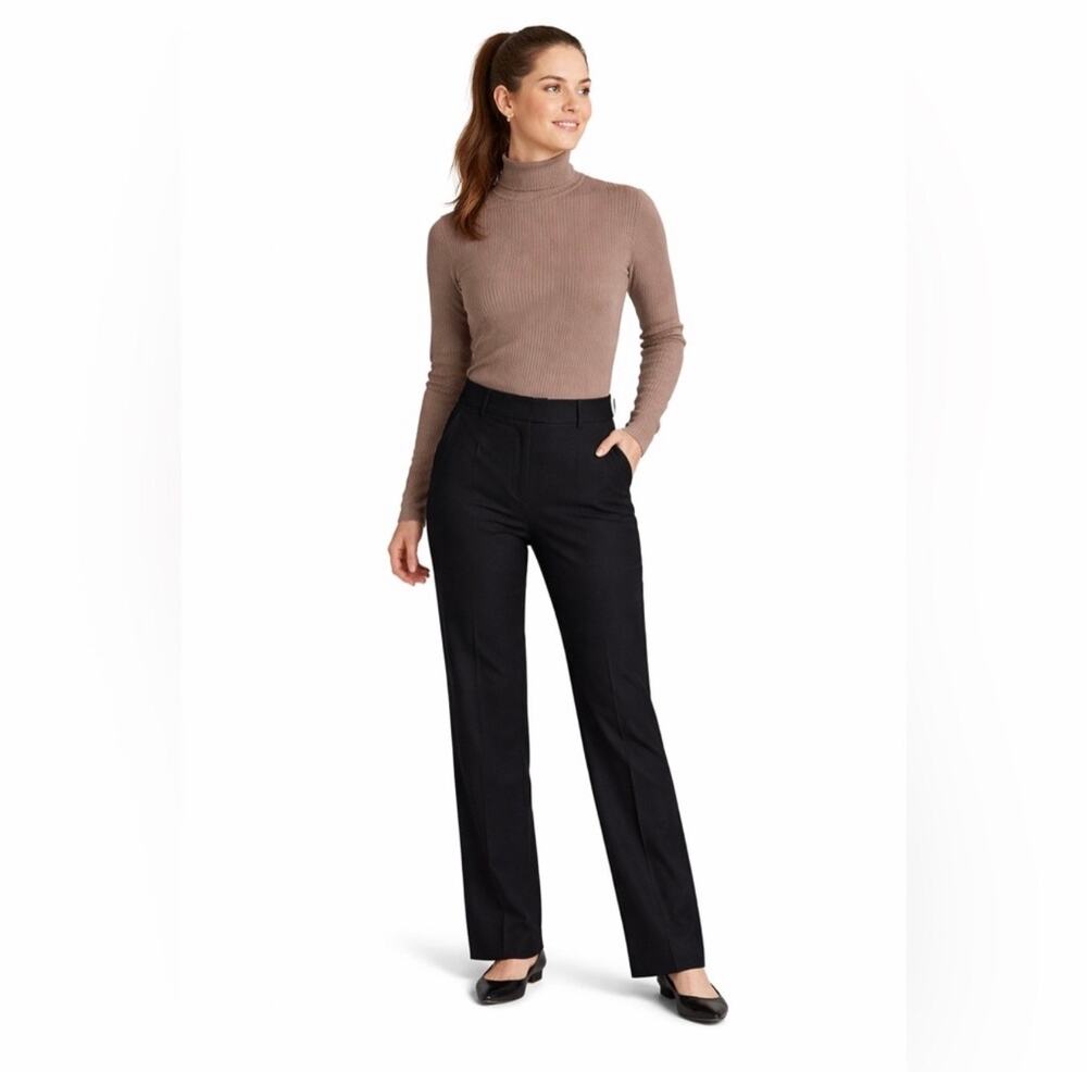Pendleton 100% Virgin Wool Black Straight Leg Career Trouser Pants Women's 14